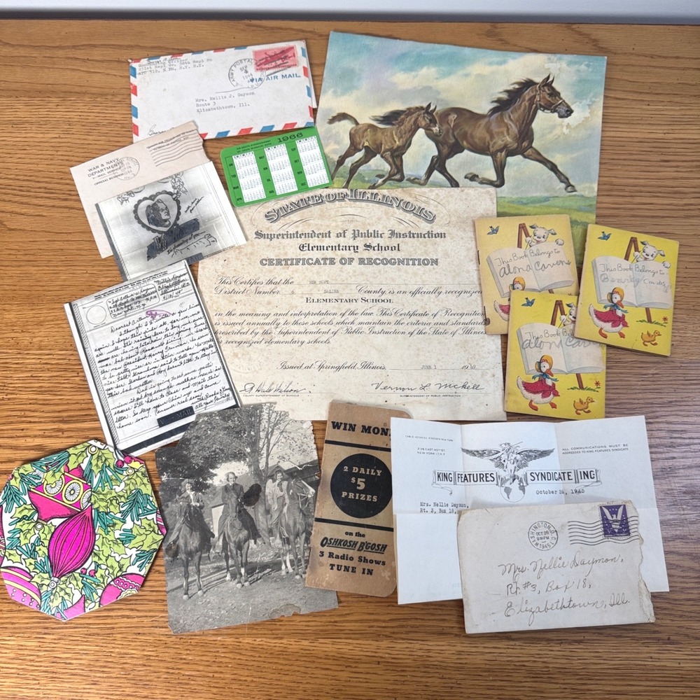 Vintage Paper Ephemera BUNDLE 40s 50s 60s WWII V-Mail Letter Scrap Junk Journal